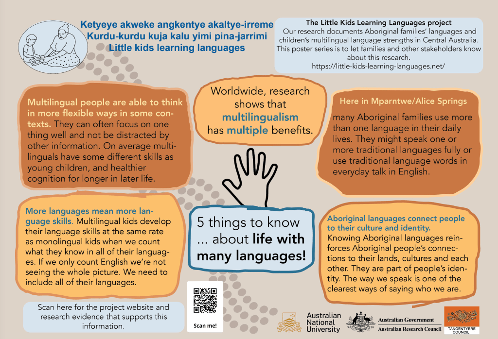 Screenshot of poster about life with many languages